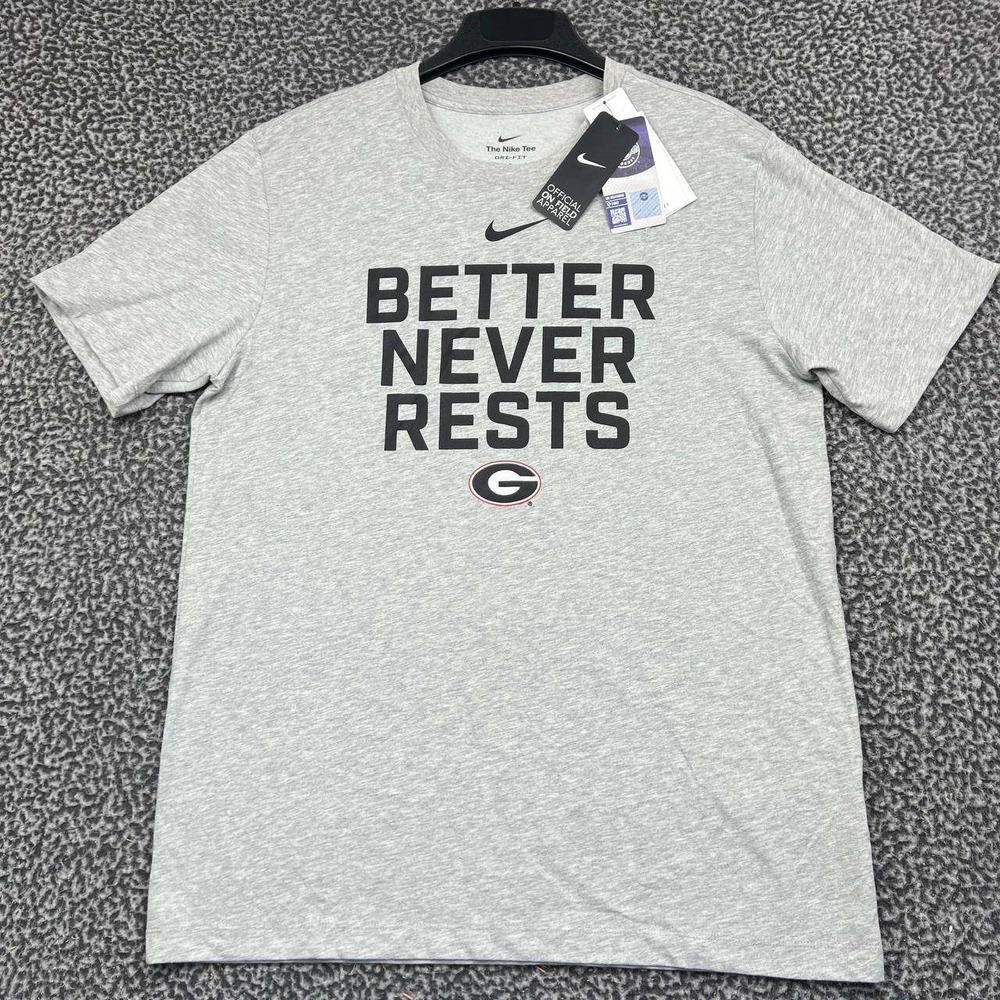 Nike Georgia Bulldogs Better Never Rests Dri-FIT Shirt Men Large Gray New L